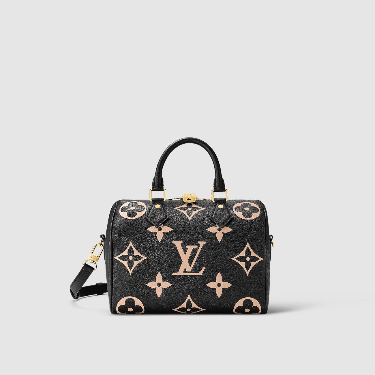 Túi Louis Vuitton Speedy Bandoulière 25 Nữ Da Bicolor Monogram Đen
